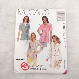 McCall's 7003 EASY 3hr Jacket Size 12-14-16
